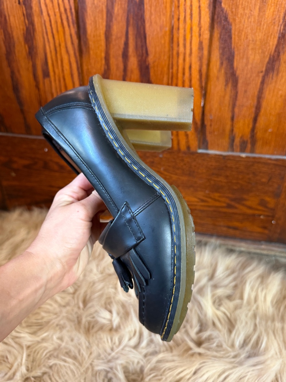 Dr. Martens Roma Packard Tassel Loafer Chunky Heels Black Rare Deadstock AW009 - Picture 4 of 9